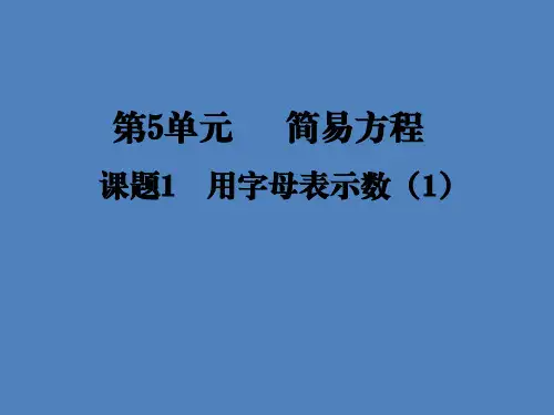 五年级上册数学课件-简易方程(用字母表示数)沪教版