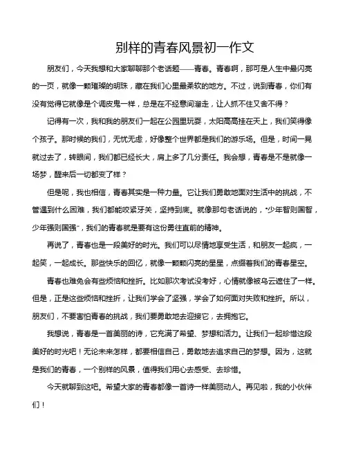别样的青春风景初一作文