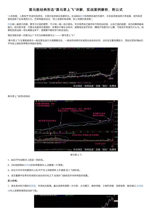 黑马股经典形态“黑马草上飞”详解，实战案例解析，附公式