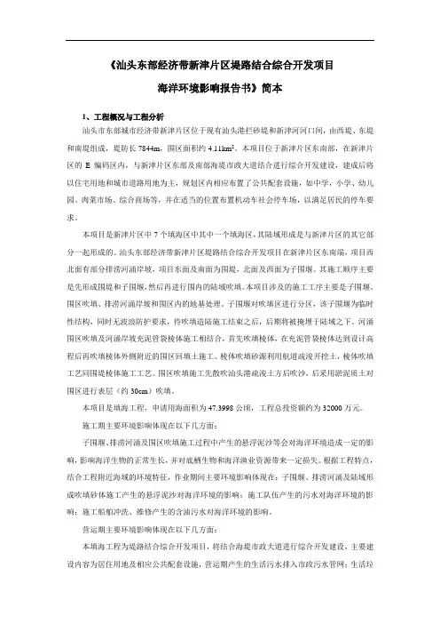 汕头东部经济带新津片区堤路结合综合开发项目