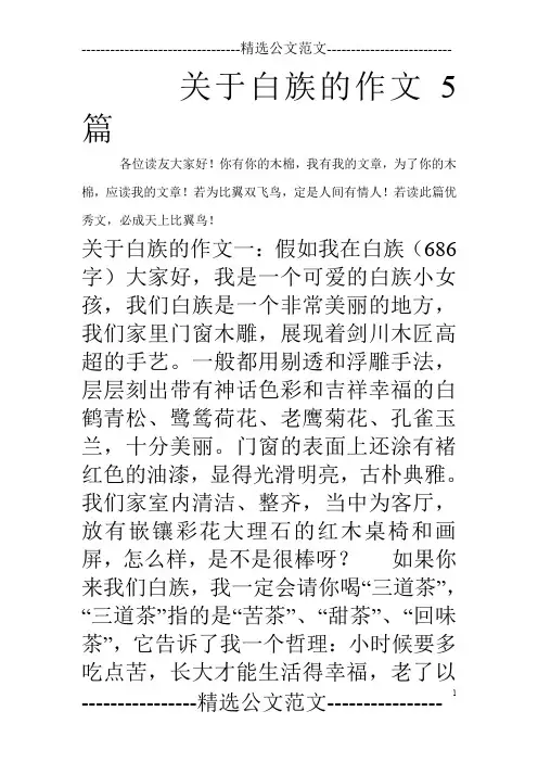 关于白族的作文5篇_0