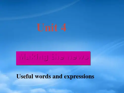 高中英语 Unit4《Making the news》课件 Words and expression