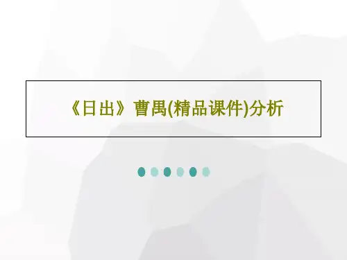 《日出》曹禺(精品课件)分析43页文档