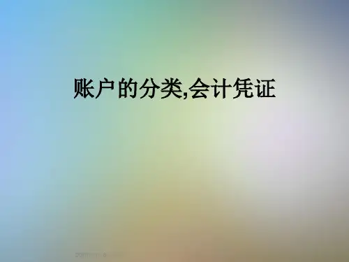 账户的分类,会计凭证