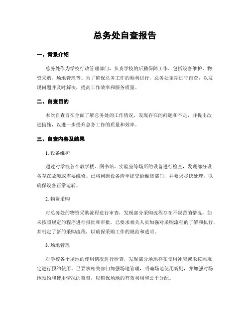 总务处自查报告