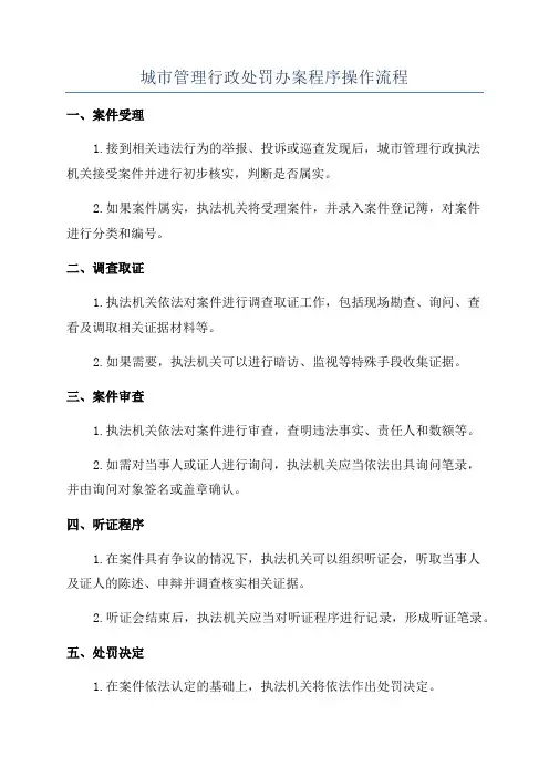 城市管理行政处罚办案程序操作流程