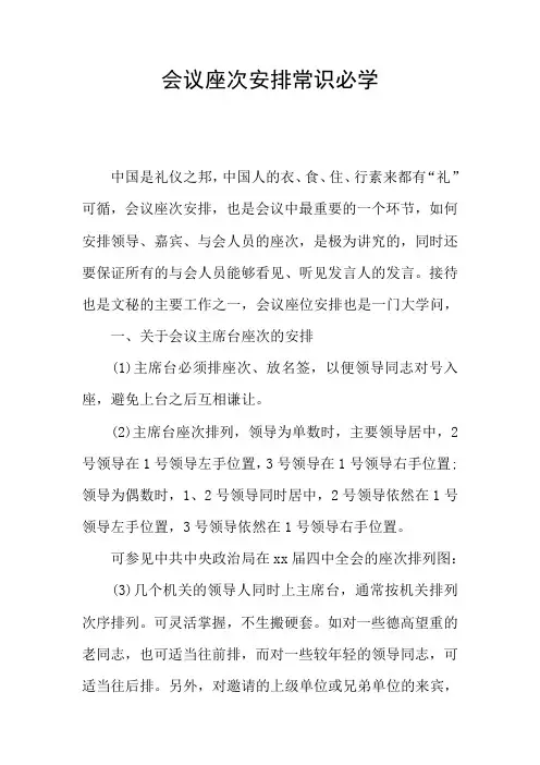 会议座次安排常识必学