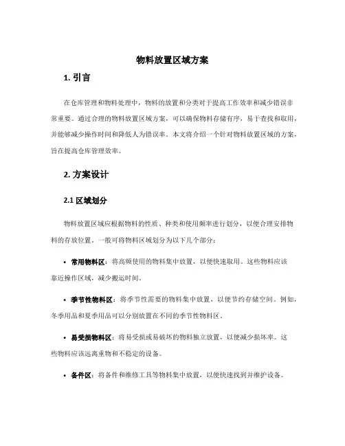 物料放置区域方案