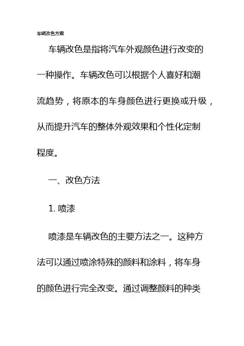 车辆改色方案