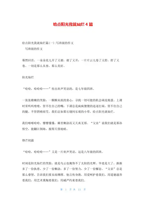 给点阳光我就灿烂4篇