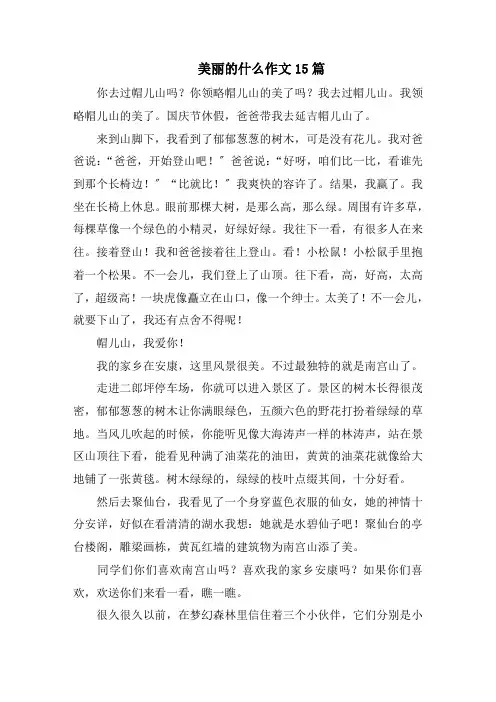 美丽的什么作文15篇范文