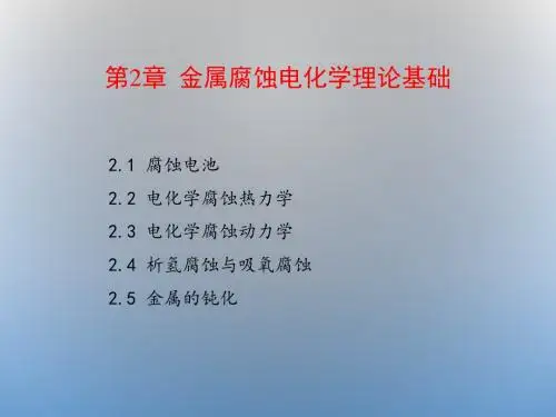 第二章  金属腐蚀电化学理论基础