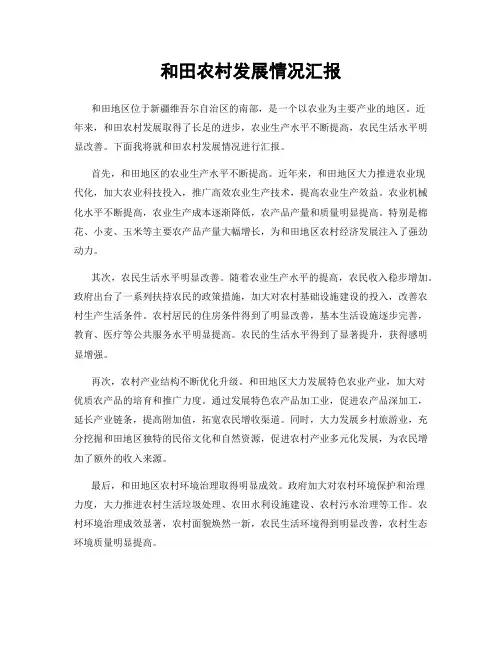 和田农村发展情况汇报