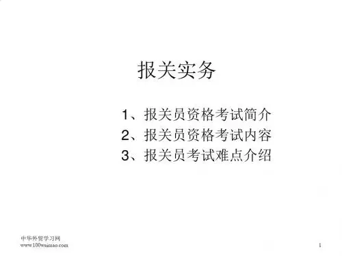 报关相关实务讲解PPT(17张)