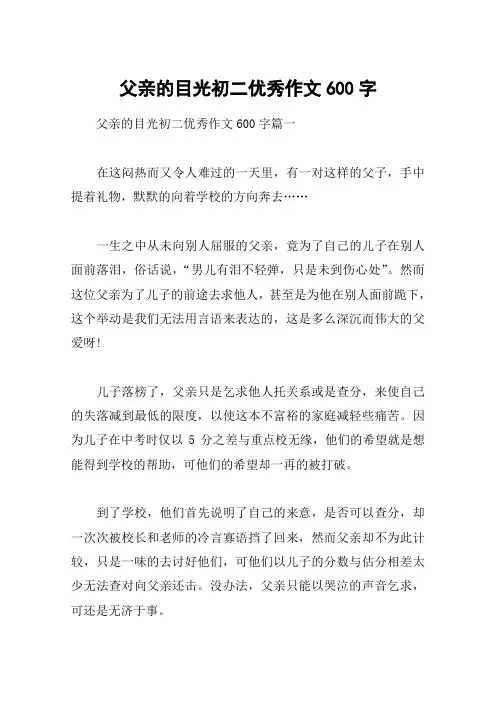 父亲的目光初二优秀作文600字