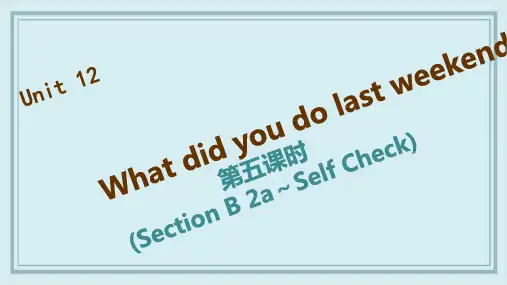 沛县五中七年级英语下册 Unit 12 What did you do last weekend第五