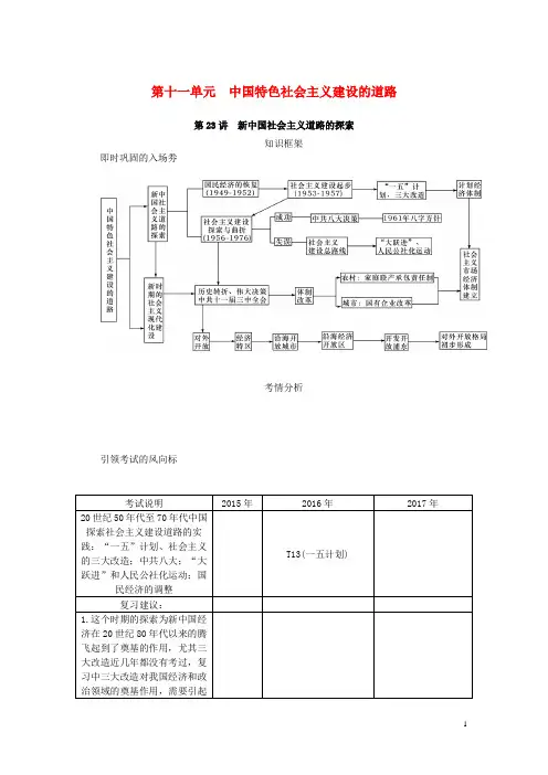(江苏专版)高考历史总复习第十一单元·第23讲新中国社会主义道路的探索教程讲义38