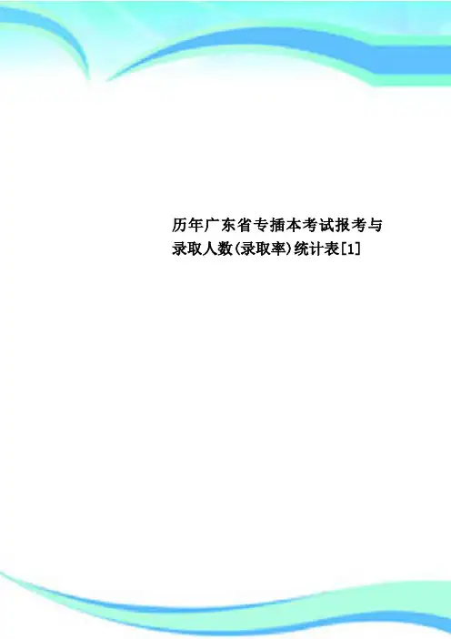 历年广东专插本考试报考与录取人数录取率统计表[1]