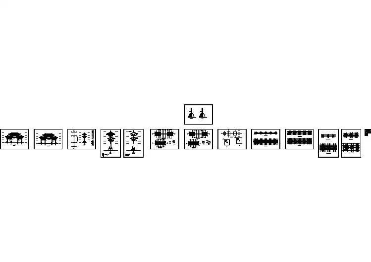 仿古牌楼建筑示意图