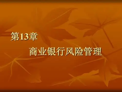 第13章 商业银行风险管理