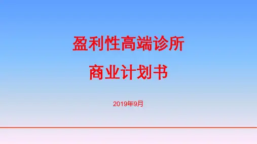盈利性高端诊所项目计划书