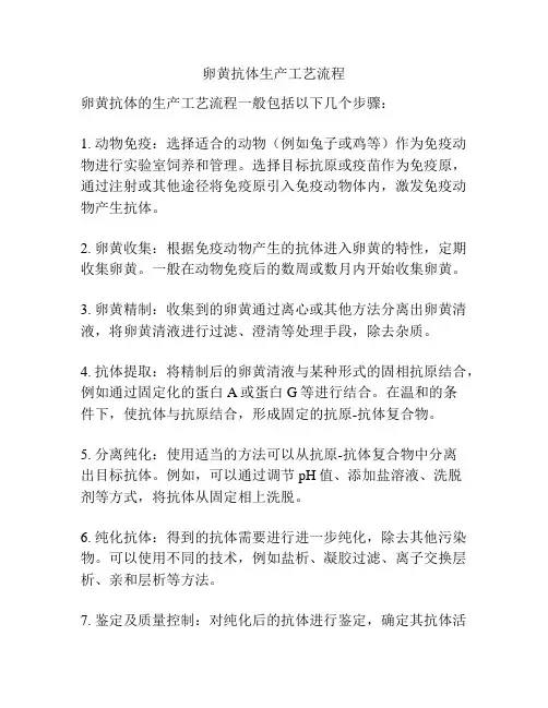 卵黄抗体生产工艺流程