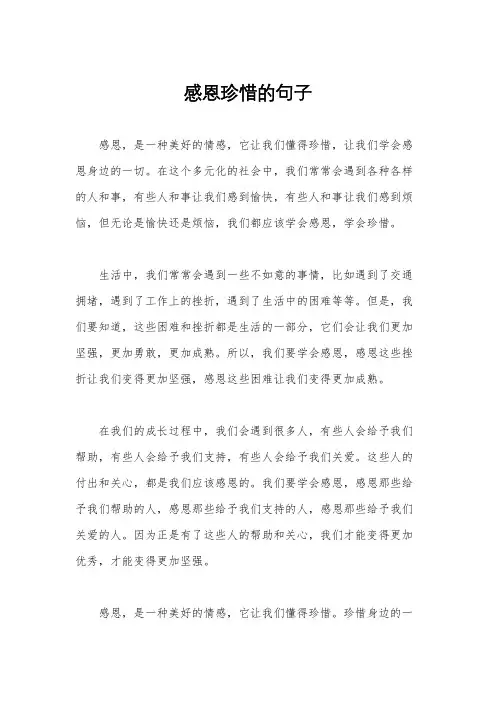 感恩珍惜的句子