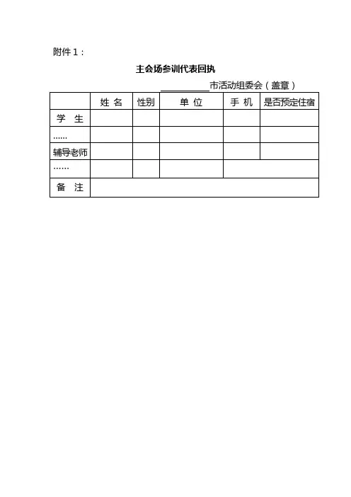 主会场参训代表回执