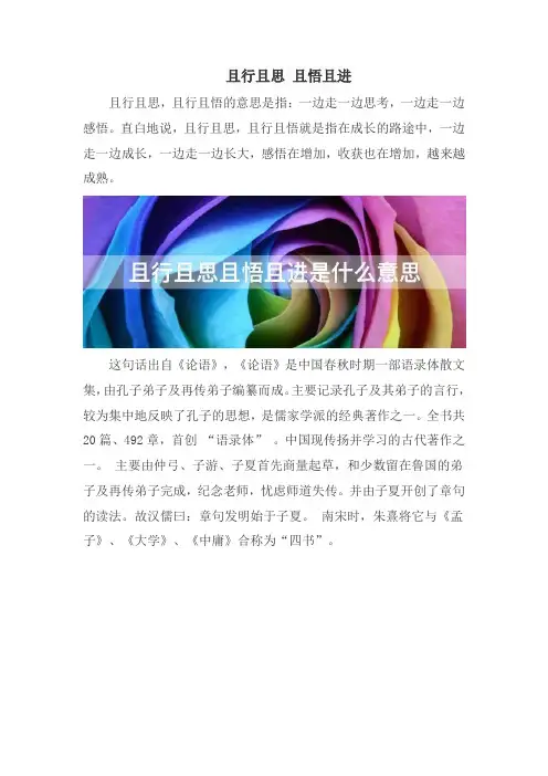 且行且思 且悟且进
