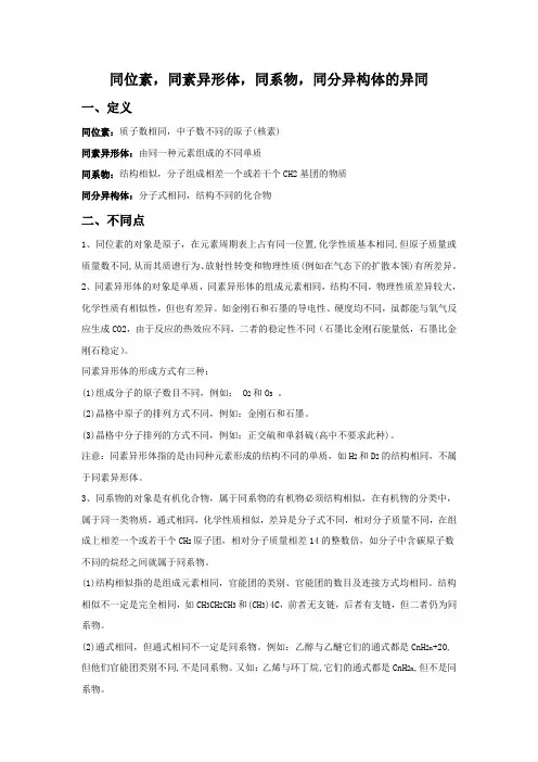 同位素同分异构体的比较 (2)