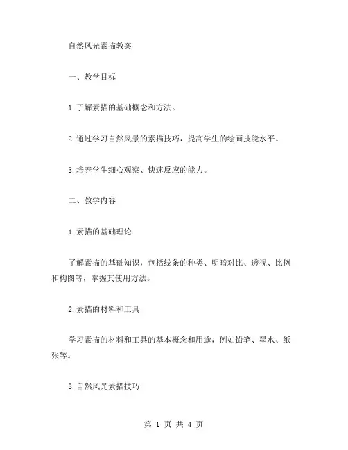 自然风光素描教案