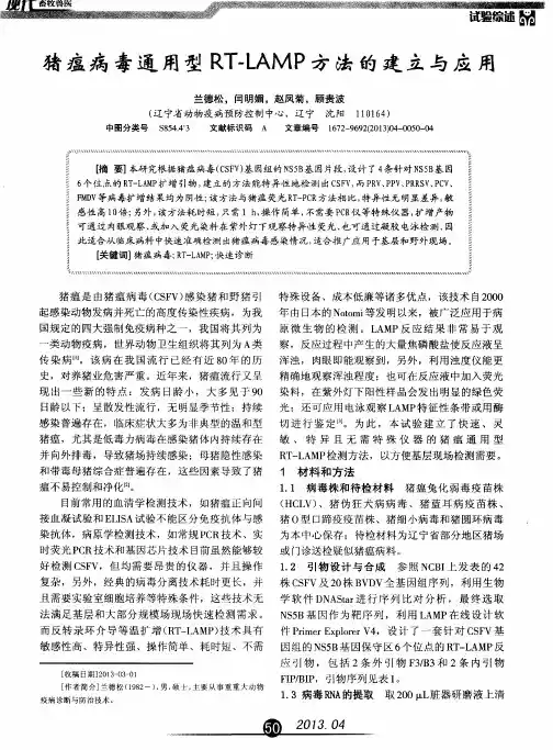 猪瘟病毒通用型RT—LAMP方法的建立与应用