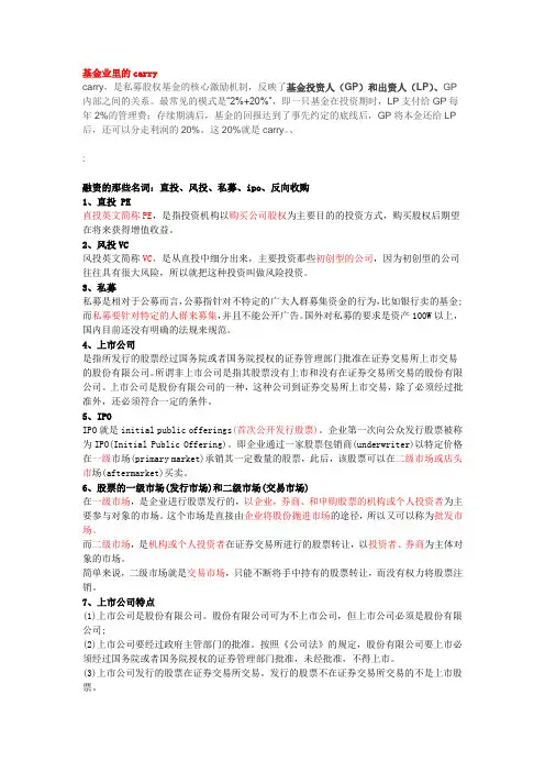 融资的那些名词：直投、风投、私募、ipo、反向收购