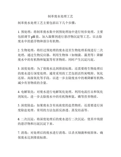 制革废水处理工艺