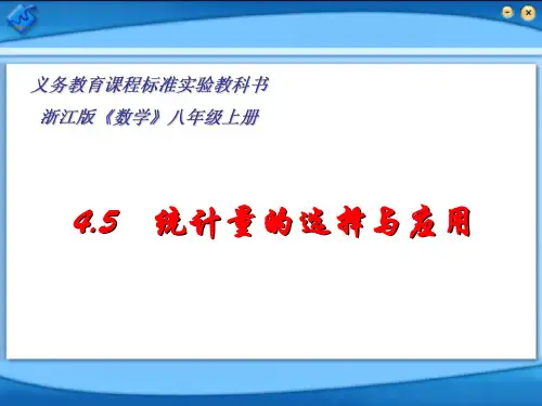 统计量的选择和应用[下学期]--浙教版