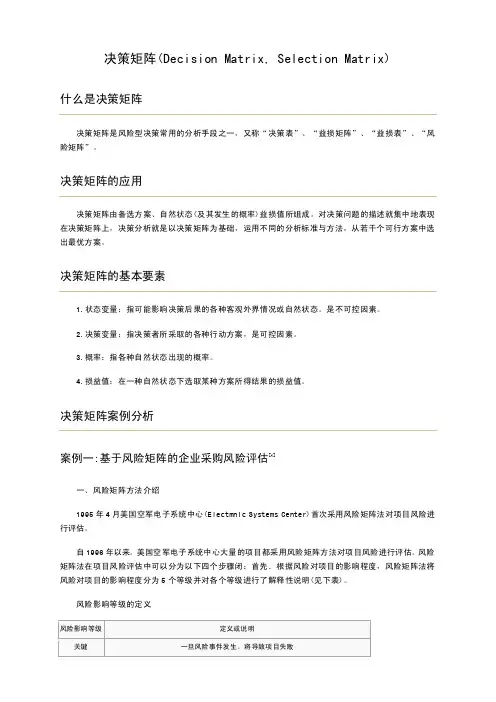 [管理工具-战略管理]决策矩阵（DecisionMatrix,SelectionMatrix）