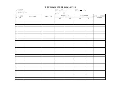 审计差异调整汇总表_模版