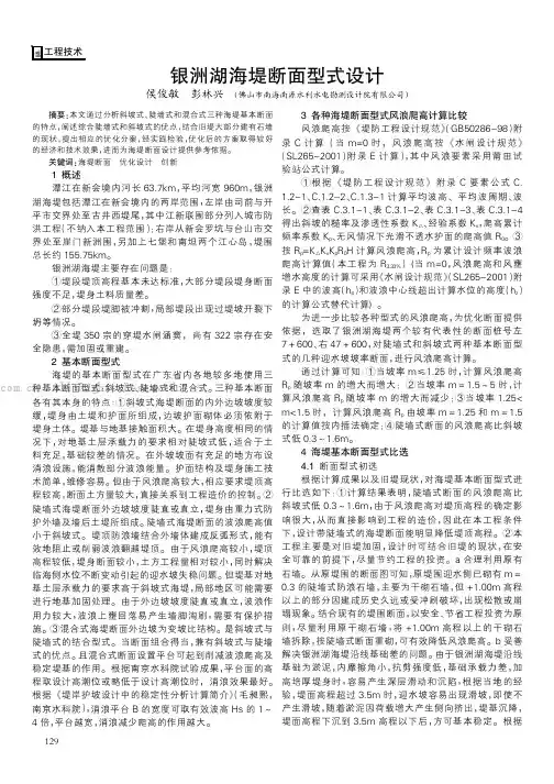 银洲湖海堤断面型式设计