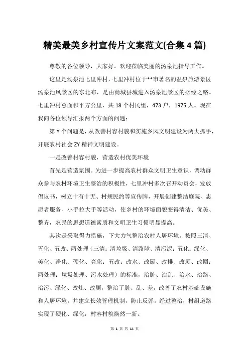 精美最美乡村宣传片文案范文(合集4篇)