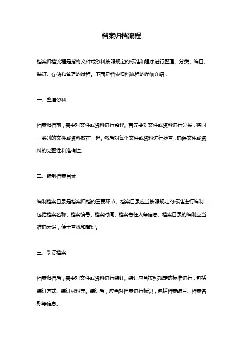 档案归档流程
