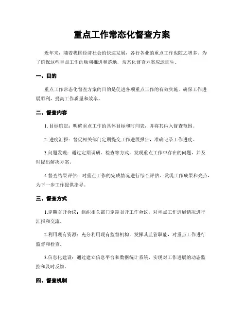 重点工作常态化督查方案