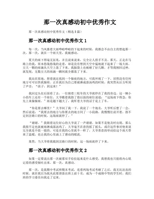 那一次真感动初中优秀作文