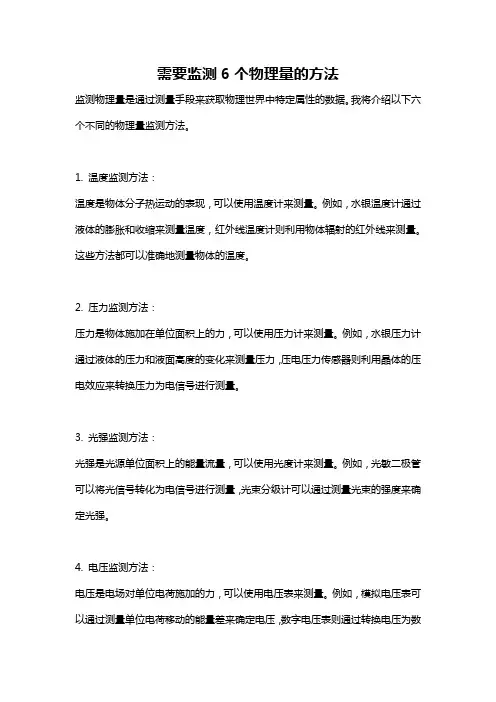 需要监测6个物理量的方法