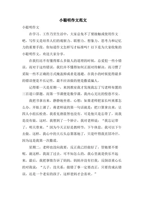 小聪明作文范文