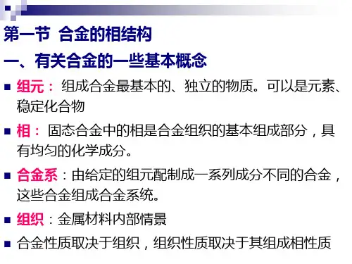 合金的结构和相图