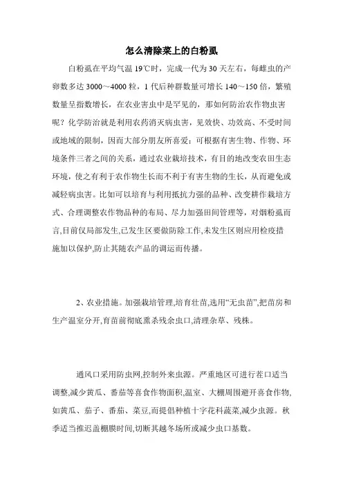 怎么清除菜上的白粉虱