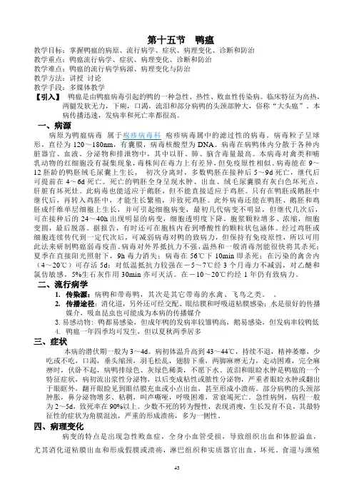 第十五节 鸭瘟