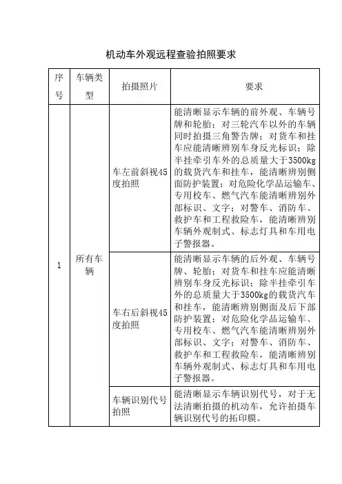 查验照片拍摄要求