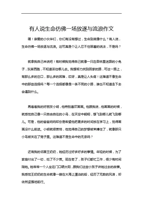 有人说生命仿佛一场放逐与流浪作文