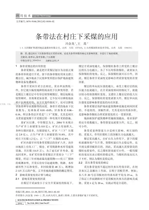 条带法在村庄下采煤的应用